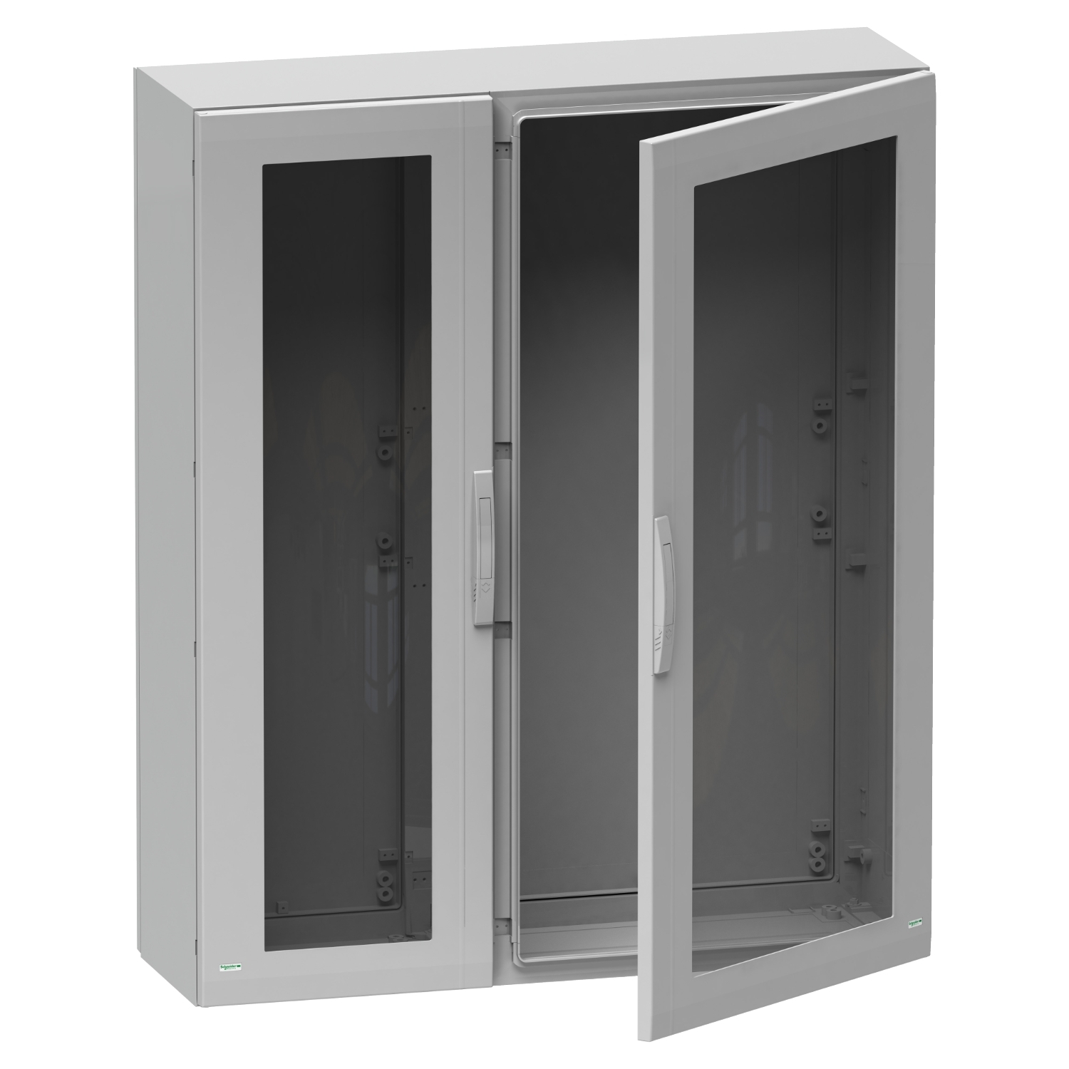 Schneider Electric Freestanding Enclosure; 39.4" x 39.4" x 12.6"; Fiberglass; Transparent Door; Hinge Connection; IP 65